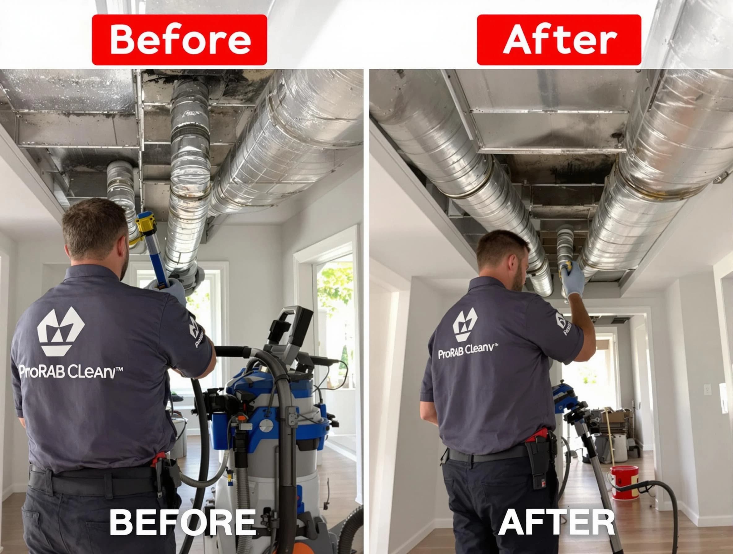 Brockton Air Duct Cleaning expert performing thorough residential duct cleaning in a Brockton home