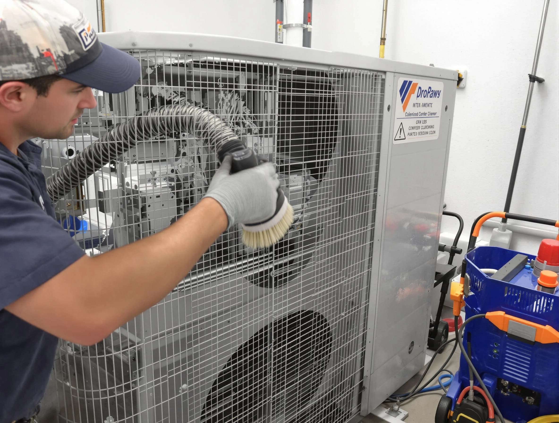Brockton Air Duct Cleaning specialist performing precision AC coil cleaning for improved system performance in Brockton