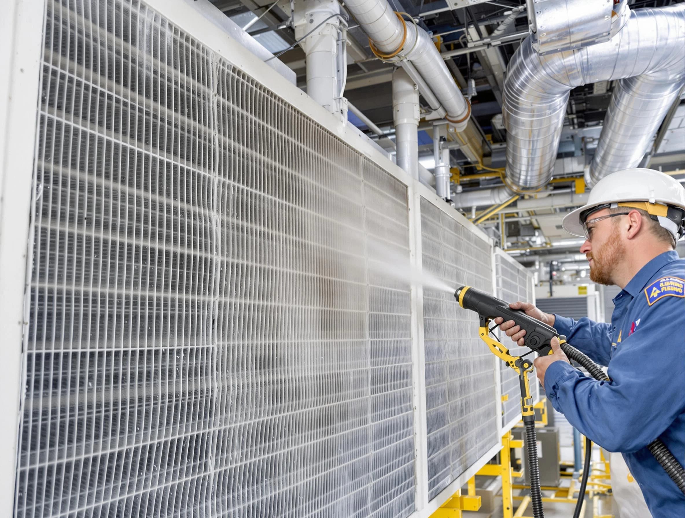 Professional commercial coil cleaning by Brockton Air Duct Cleaning in Brockton