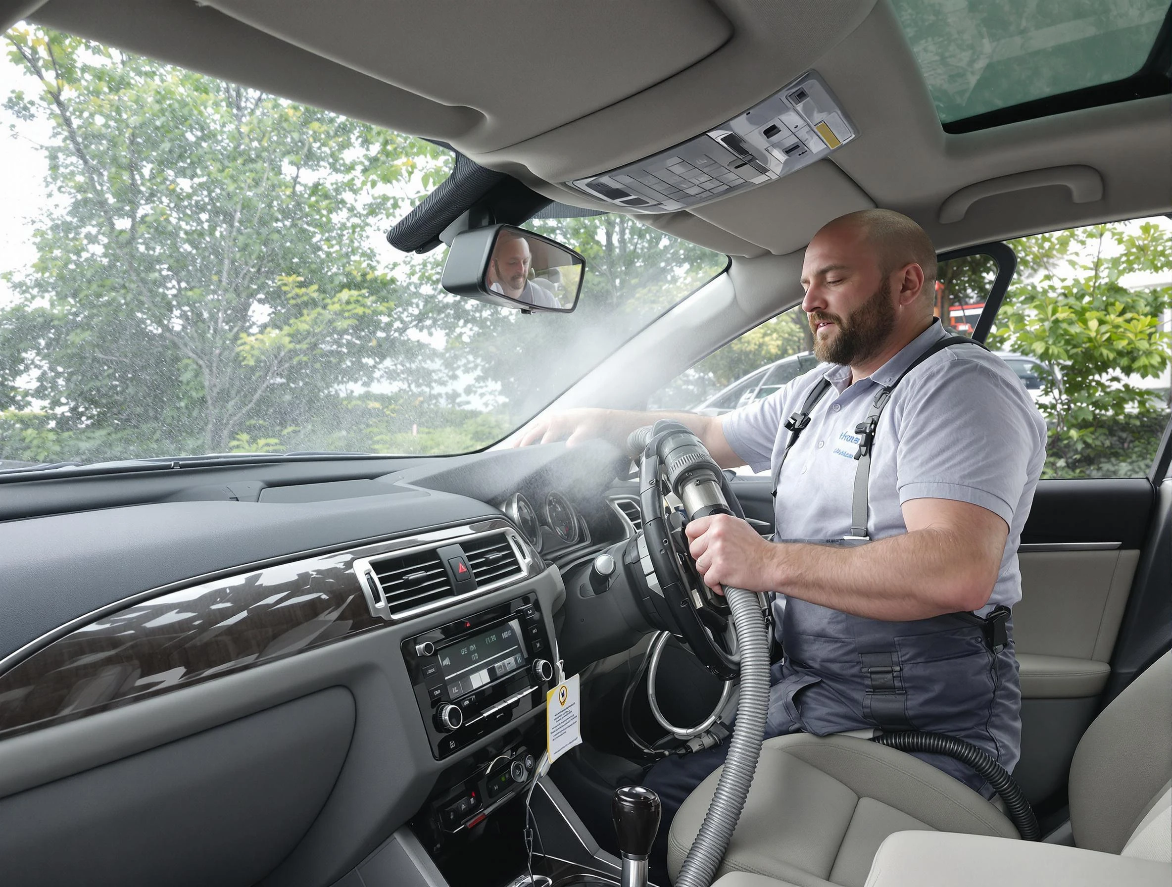 Brockton Air Duct Cleaning specialist performing professional car duct cleaning in Brockton